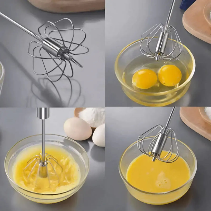 Batedor de Ovos Inox Mixer de Mão Semi-Automático