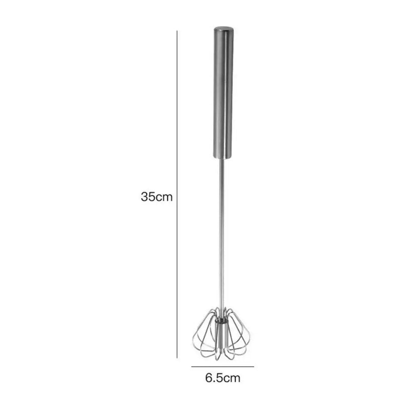Batedor de Ovos Inox Mixer de Mão Semi-Automático